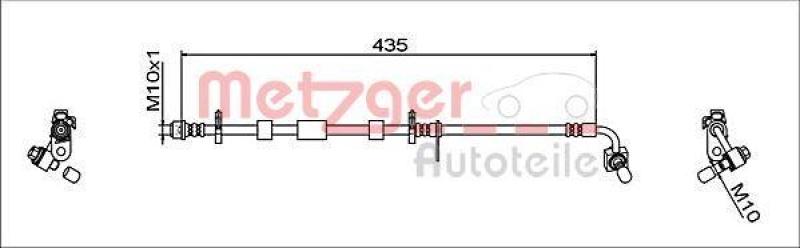 METZGER 4111928 Bremsschlauch f&uuml;r OPEL VA links