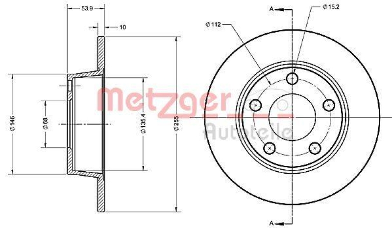 METZGER 6110490 Bremsscheibe Lack/Ks f&uuml;r AUDI HA