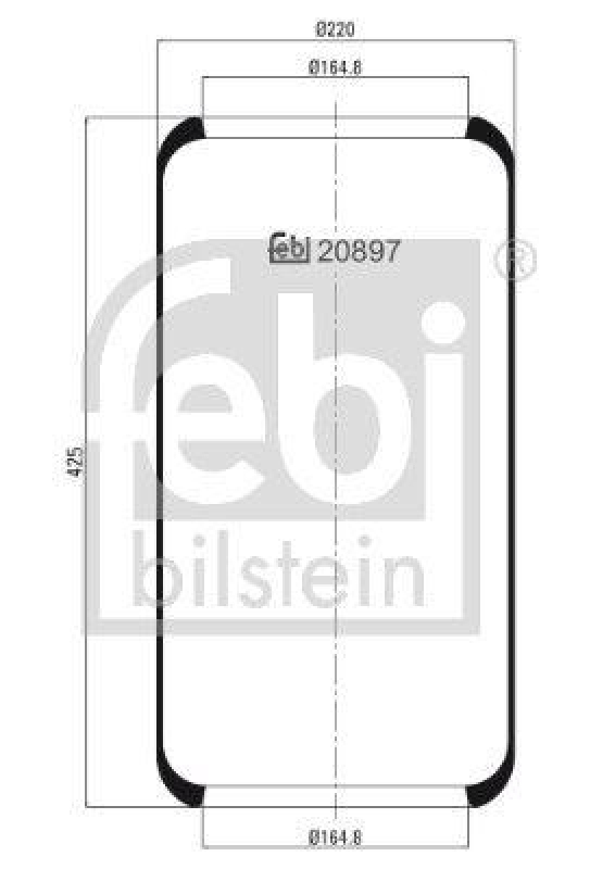 FEBI BILSTEIN 20897 Luftfederbalg ohne Kolben für Scania