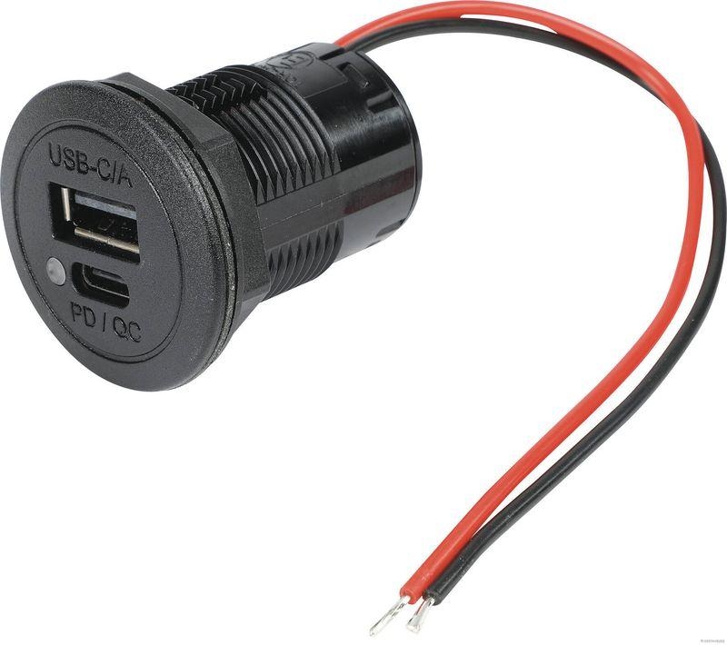 HERTH+BUSS 51306880 Steckdose 12 - 24 V, Power Delivery (C) + Quick Charge (A+C)