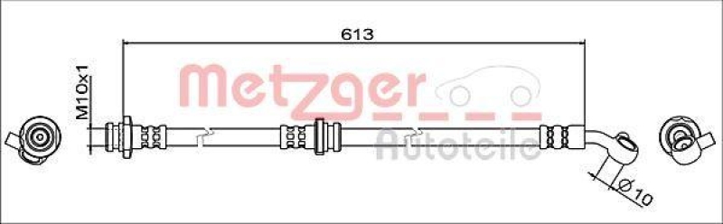 METZGER 4111949 Bremsschlauch f&uuml;r NISSAN VA links