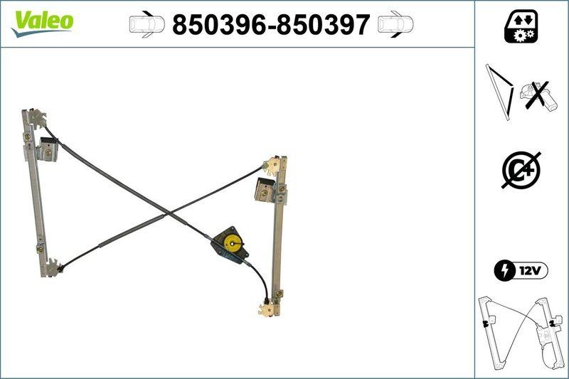 VALEO 850396 Fensterheber (o. Motor) vorne links SEAT Ibiza