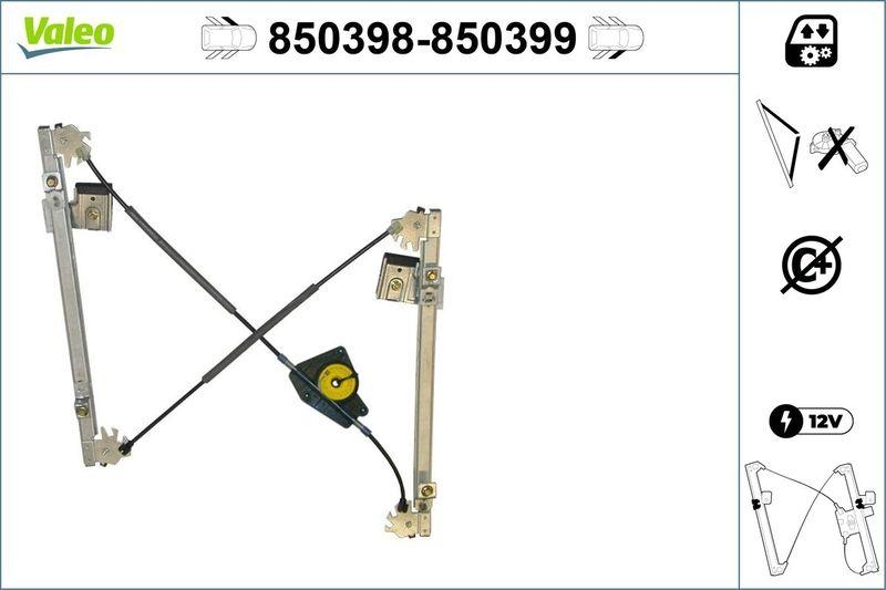 VALEO 850398 Fensterheber (o. Motor) vorne links SEAT