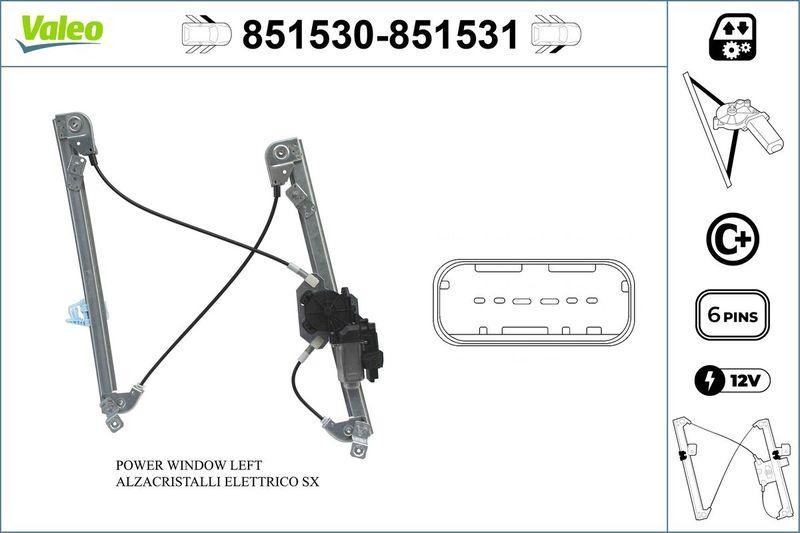 VALEO 851530 Fensterh vorne links Renault MEGANE II (002>09)