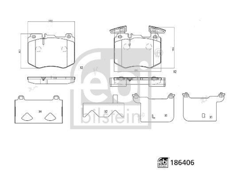 FEBI BILSTEIN 186406 Bremsbelagsatz f&uuml;r Mercedes-Benz