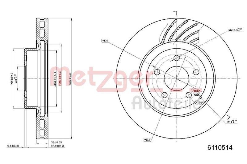METZGER 6110514 Bremsscheibe Lack/Ks/Ms/Hc f&uuml;r MB VA