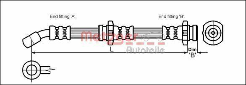 METZGER 4111973 Bremsschlauch f&uuml;r NISSAN VA links/rechts