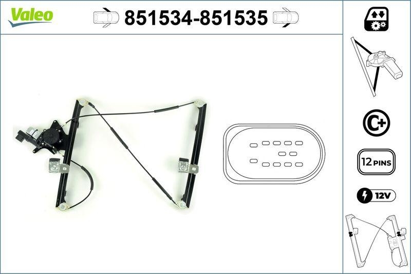 VALEO 851534 Fensterh. vorne links - VW LUPO (02/97>06/04)