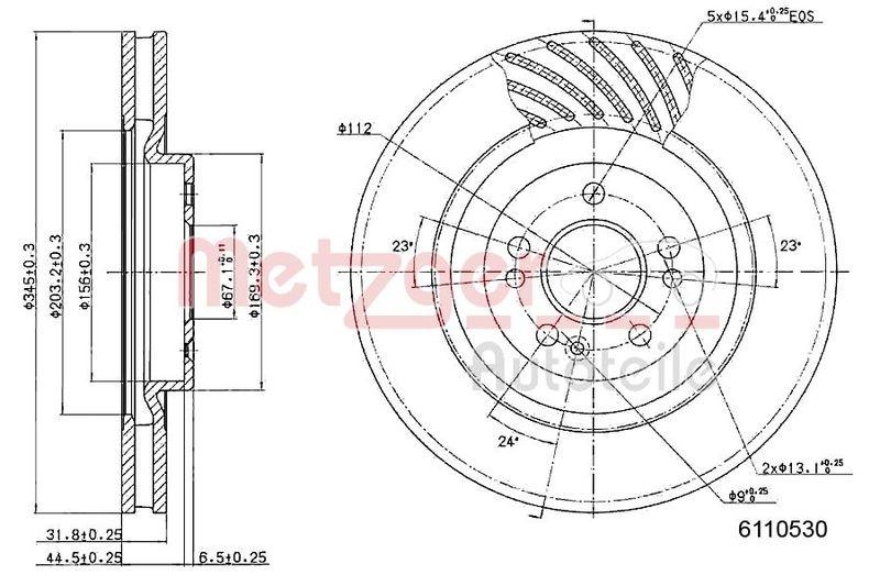METZGER 6110530 Bremsscheibe Lack/Ks/Ms/Hc f&uuml;r MB VA