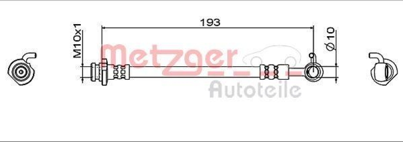 METZGER 4112005 Bremsschlauch f&uuml;r NISSAN HA links