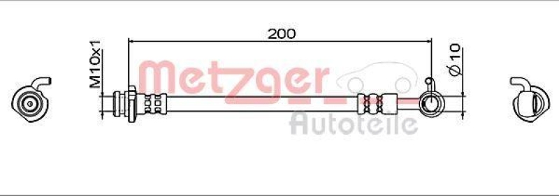 METZGER 4112006 Bremsschlauch f&uuml;r NISSAN/RENAULT HA links