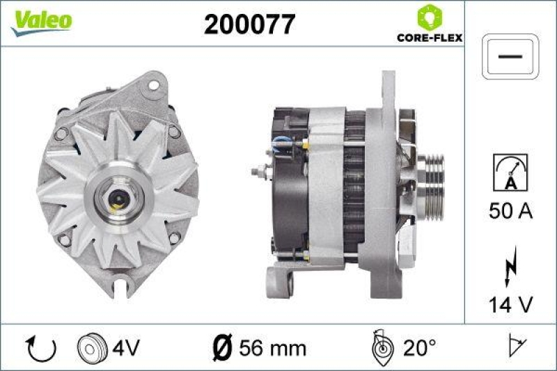VALEO 200077 Generator - CORE-FLEX - CITROEN BX