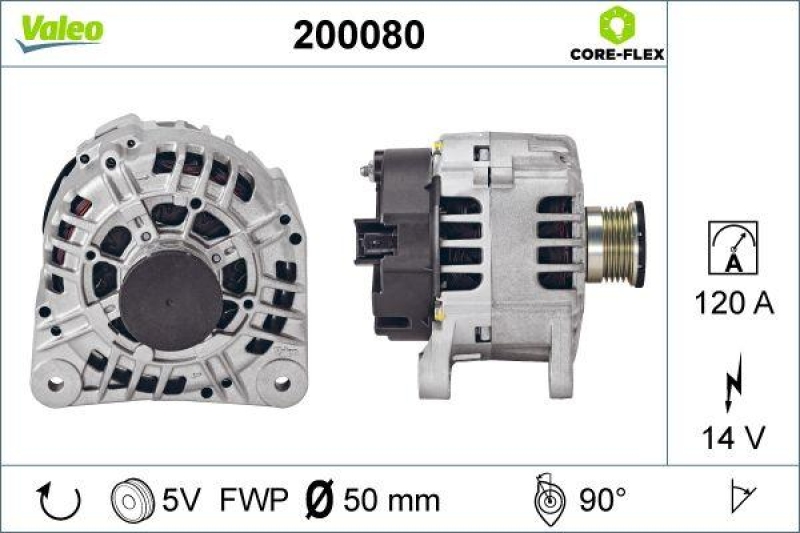 VALEO 200080 Generator - CORE-FLEX - VAUXHALL Mov
