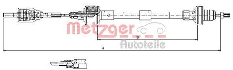 METZGER 11.2533 Seilzug, Kupplungsbet&auml;tigung f&uuml;r OPEL