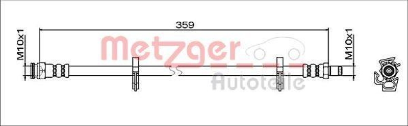 METZGER 4112051 Bremsschlauch für IVECO VA links/rechts