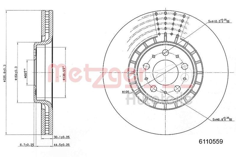 METZGER 6110559 Bremsscheibe Lack/Ks/Ms/Hc f&uuml;r VOLVO VA