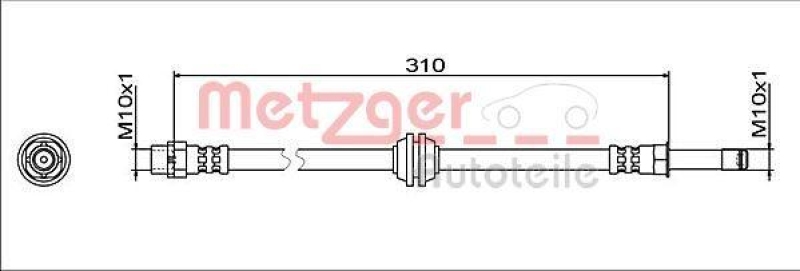 METZGER 4112063 Bremsschlauch f&uuml;r BMW HA links/rechts
