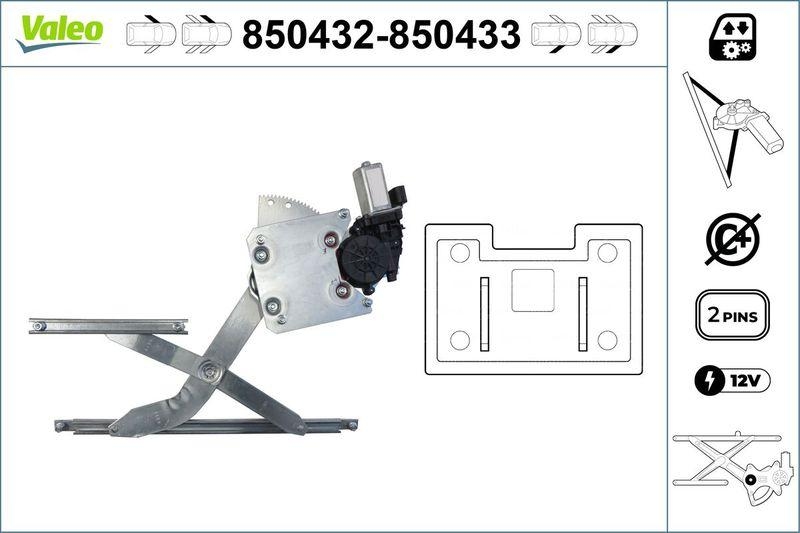 VALEO 850432 Fensterheber vorne links TOYOTA Corolla