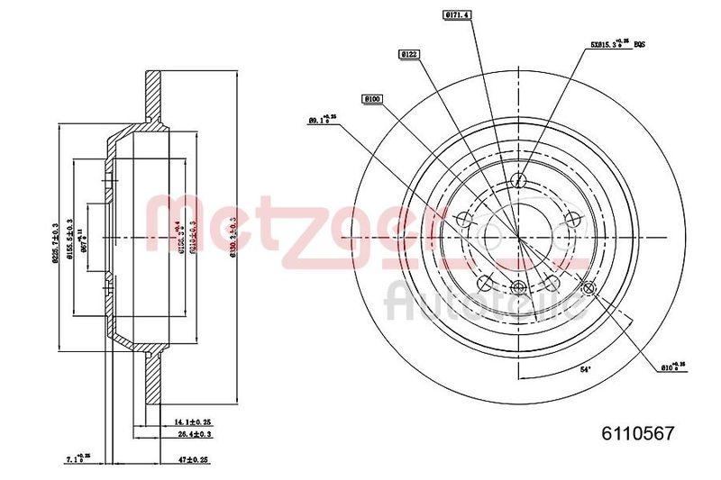 METZGER 6110567 Bremsscheibe Lack/Ks/Ms f&uuml;r MB HA