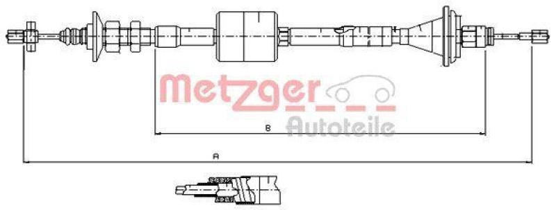 METZGER 11.2912 Seilzug, Kupplungsbet&auml;tigung f&uuml;r RENAULT