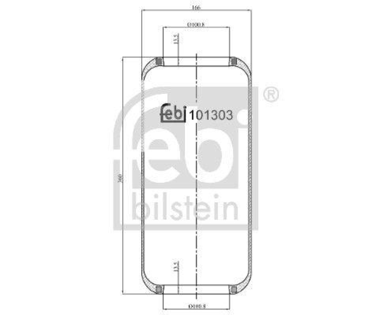 FEBI BILSTEIN 101303 Luftfederbalg ohne Kolben für Iveco