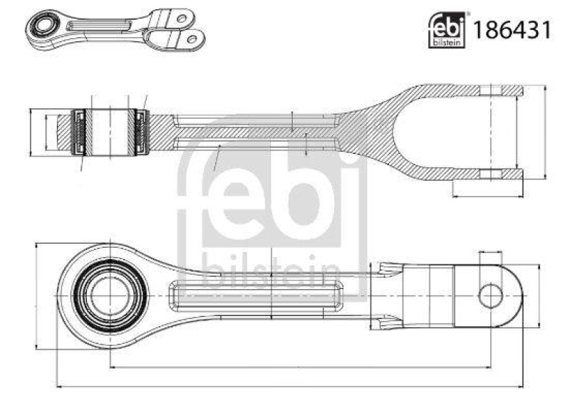 FEBI BILSTEIN 186431 Verbindungsstange mit Gummilager f&uuml;r Mercedes-Benz