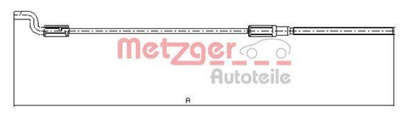 METZGER 10.7621 Seilzug, Feststellbremse f&uuml;r FORD/SEAT/VW vorne