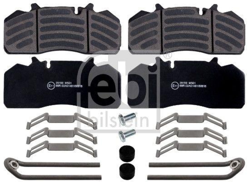 FEBI BILSTEIN 16638 Bremsbelagsatz mit Befestigungsmaterial f&uuml;r Sauer