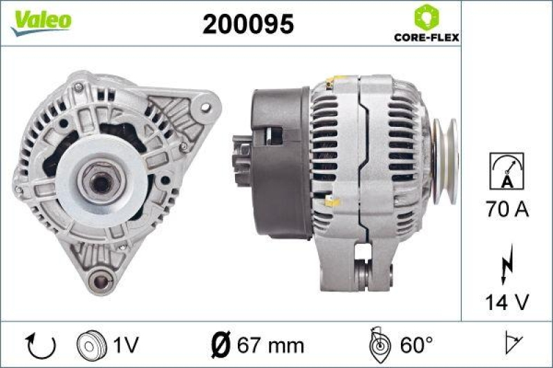 VALEO 200095 Generator - CORE-FLEX - CITROEN Berl