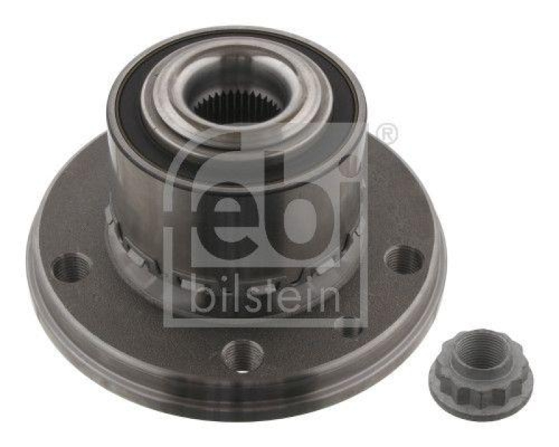 FEBI BILSTEIN 34800 Radlagersatz mit Radnabe, ABS-Impulsring und Achsmutter f&uuml;r VW-Audi