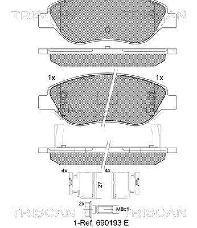 TRISCAN 8110 15073 Bremsbelag Vorne f&uuml;r Fiat