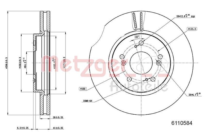 METZGER 6110584 Bremsscheibe Lack/Ks f&uuml;r HONDA VA