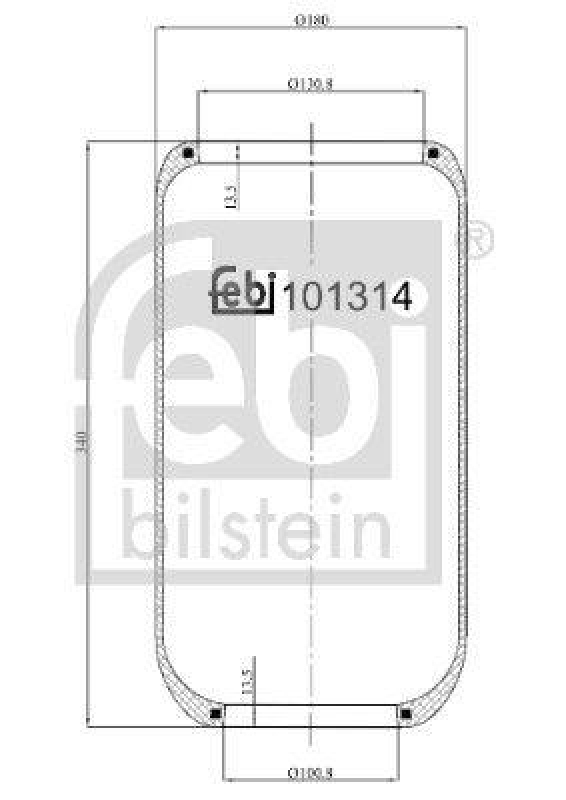 FEBI BILSTEIN 101314 Luftfederbalg ohne Kolben für Volvo