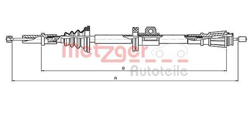 METZGER 10.8061 Seilzug, Feststellbremse f&uuml;r VOLVO hinten links/rechts