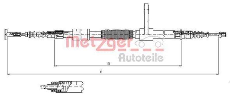 METZGER 251.34 Seilzug, Feststellbremse f&uuml;r ALFA hinten links