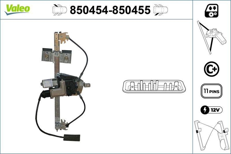 VALEO 850454 Fensterheber hinten links VW Golf