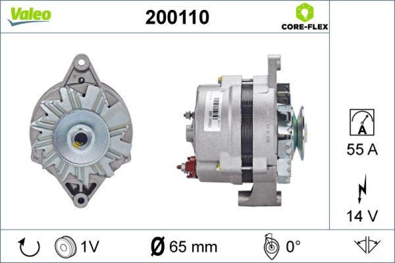 VALEO 200110 Generator - CORE-FLEX - OPEL Astra F