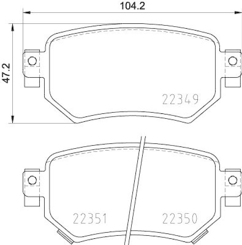HELLA 8DB 355 025-561 Bremsbelagsatz, Scheibenbremsbelag f&uuml;r MAZDA