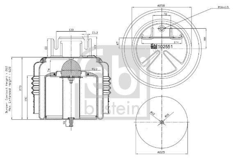 FEBI BILSTEIN 102551 Luftfederbalg mit Isolierhaube für Volvo