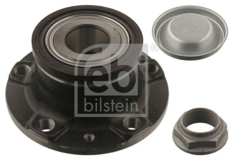 FEBI BILSTEIN 40016 Radlagersatz mit Radnabe, ABS-Impulsring und Anbaumaterial f&uuml;r Peugeot