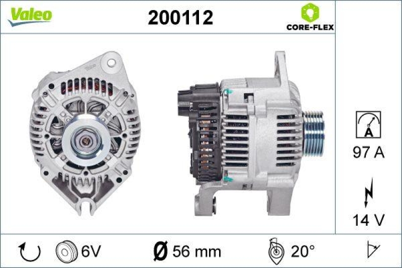 VALEO 200112 Generator - CORE-FLEX - CITROEN C4