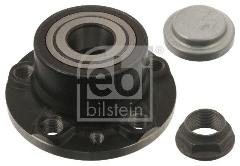 FEBI BILSTEIN 40017 Radlagersatz mit Radnabe, ABS-Impulsring und Anbaumaterial f&uuml;r Peugeot