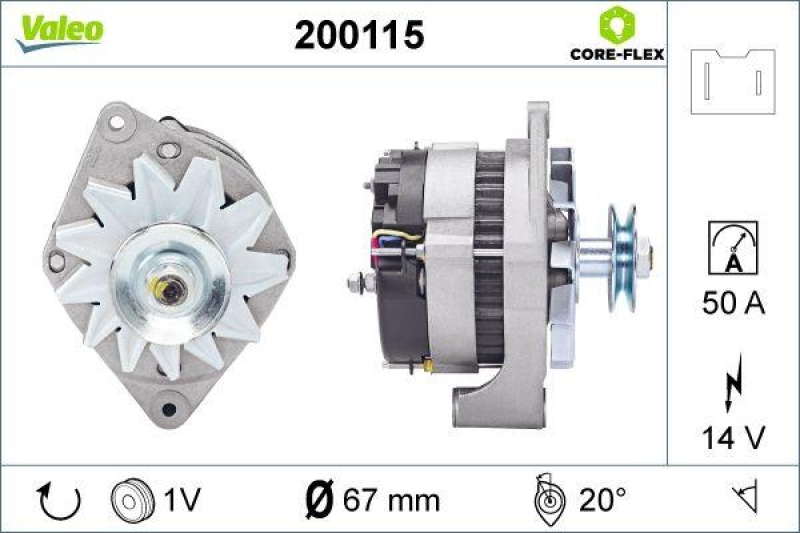 VALEO 200115 Generator - CORE-FLEX - RENAULT Clio