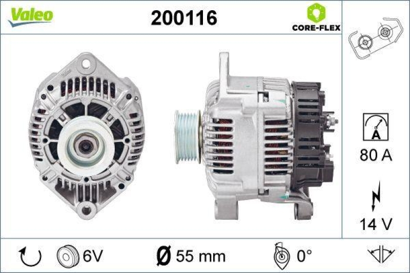 VALEO 200116 Generator - CORE-FLEX - RENAULT Clio