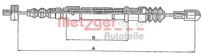 METZGER 10.824 Seilzug, Feststellbremse f&uuml;r VOLVO hinten links/rechts