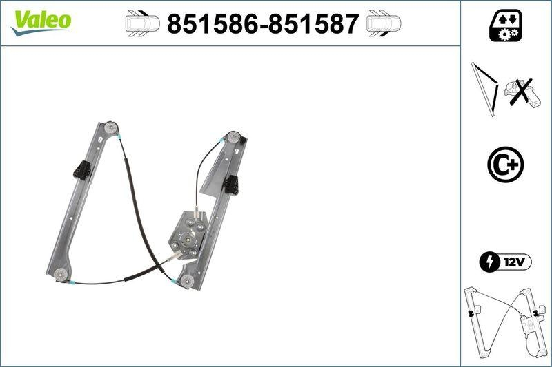 VALEO 851586 BMW E65/7 Series-Fensterheber Mecha. VL