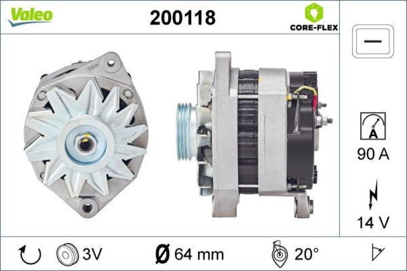 VALEO 200118 Generator - CORE-FLEX - RENAULT Clio