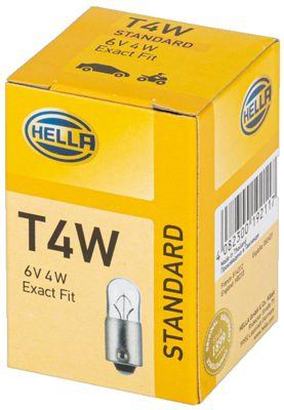 HELLA 8GP 002 067-061 Glühleuchte 6V T4W BA9s
