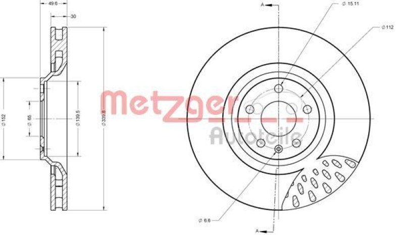 METZGER 6110631 Bremsscheibe Lack/Ks/Ms/Hc f&uuml;r AUDI VA