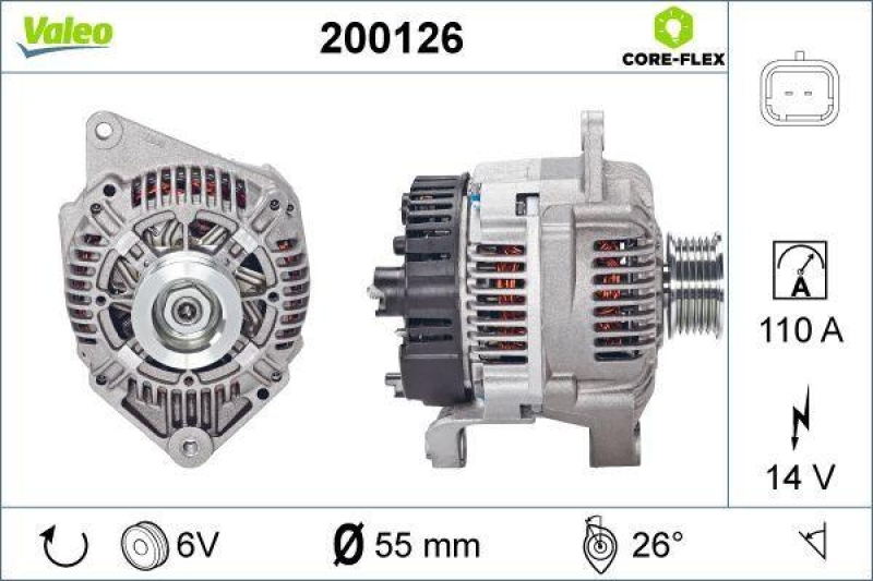 VALEO 200126 Generator - CORE-FLEX - RENAULT Clio
